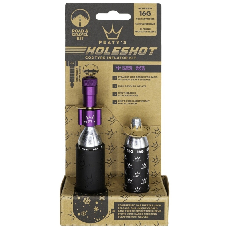 Pompka na naboje CO2 Peatys Holeshot Inflator fioletowa