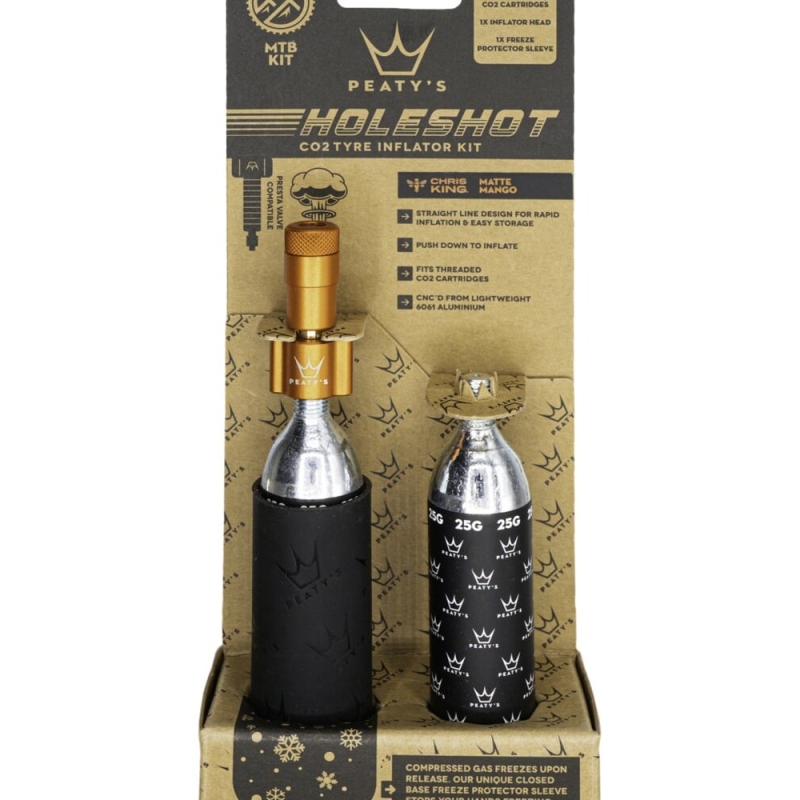 Pompka na naboje CO2 Peatys Holeshot Inflator pomarańczowa