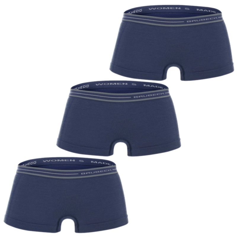 Zestaw bokserek damskich Brubeck Active Wool niebieskie 3 szt