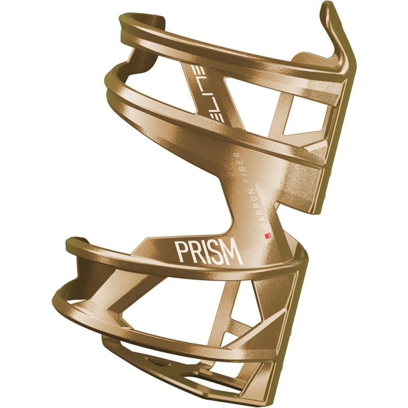 Koszyk na bidon Elite Prism Carbon złoty lewy