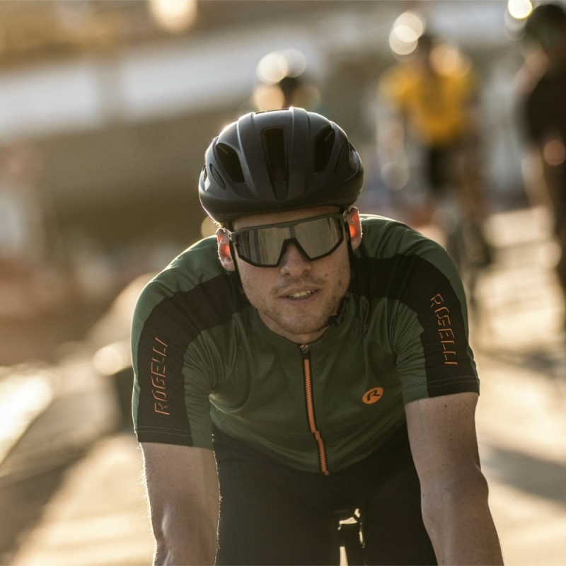 Koszulka rowerowa Rogelli Explore zielono-pomarańczowa