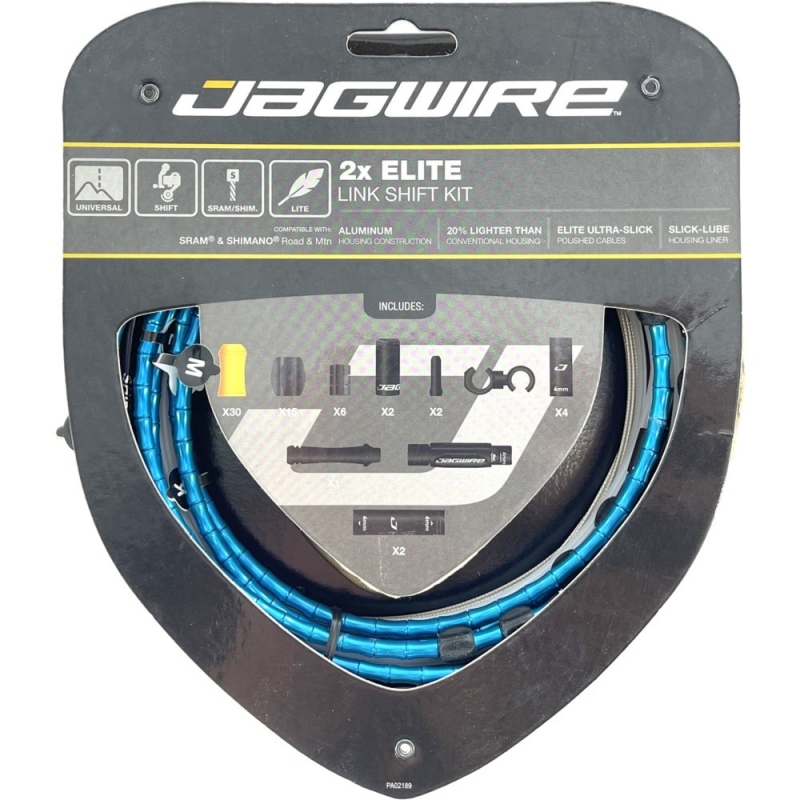 Zestaw linek i pancerzy przerzutki Jagwire 2x Elite Link niebieski