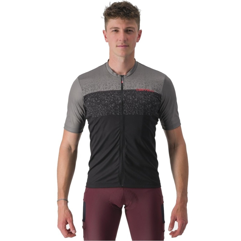 Koszulka rowerowa Castelli Unlimited Entrata czarno-szara