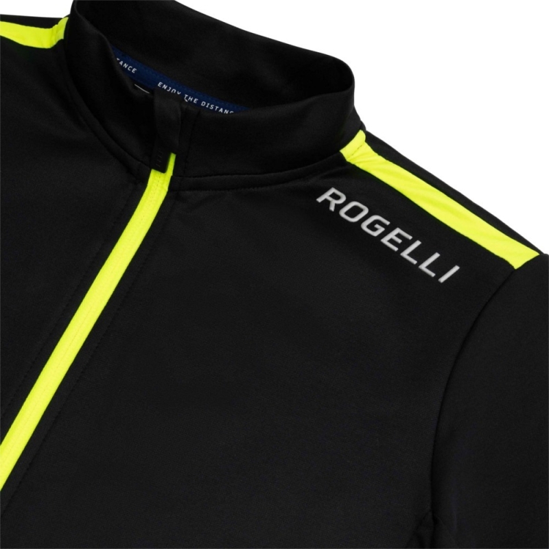 Koszulka rowerowa z długim rękawem Rogelli Core czarno-żółta