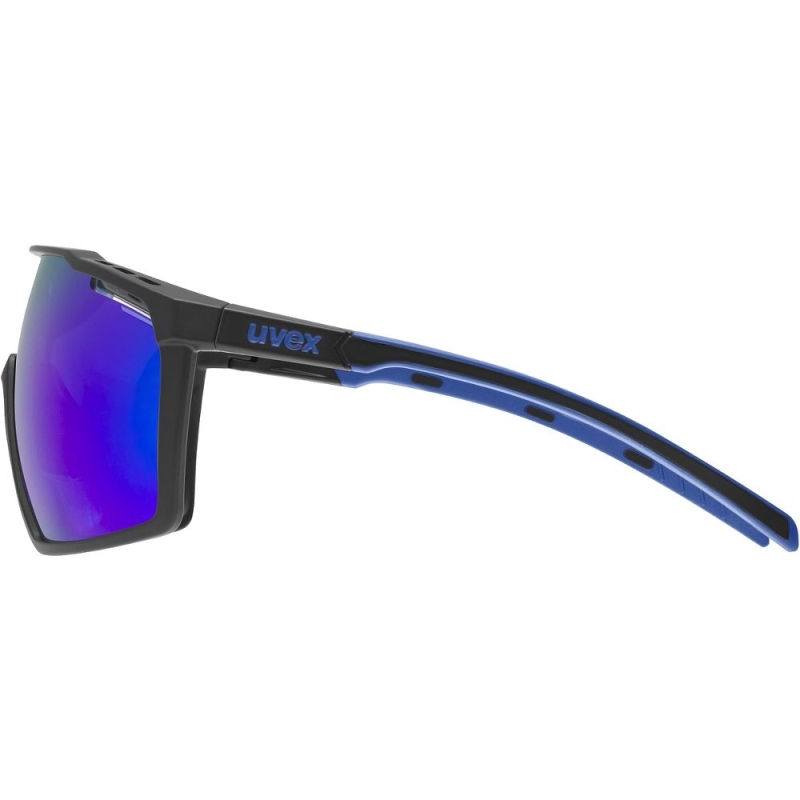 Okulary rowerowe Uvex mtn perform czarno-niebieskie