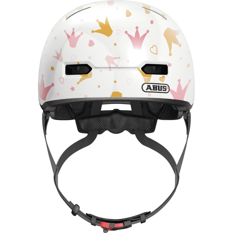 Kask rowerowy orzech Abus Skurb Kid white crowns