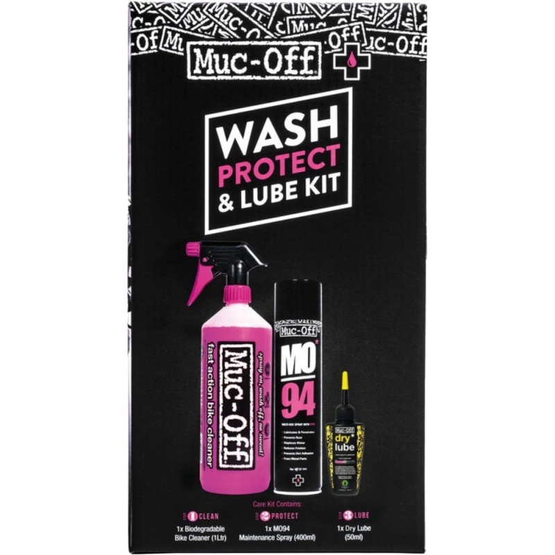 Zestaw płynów Muc-Off Wash, Protect & Dry Lube Kit