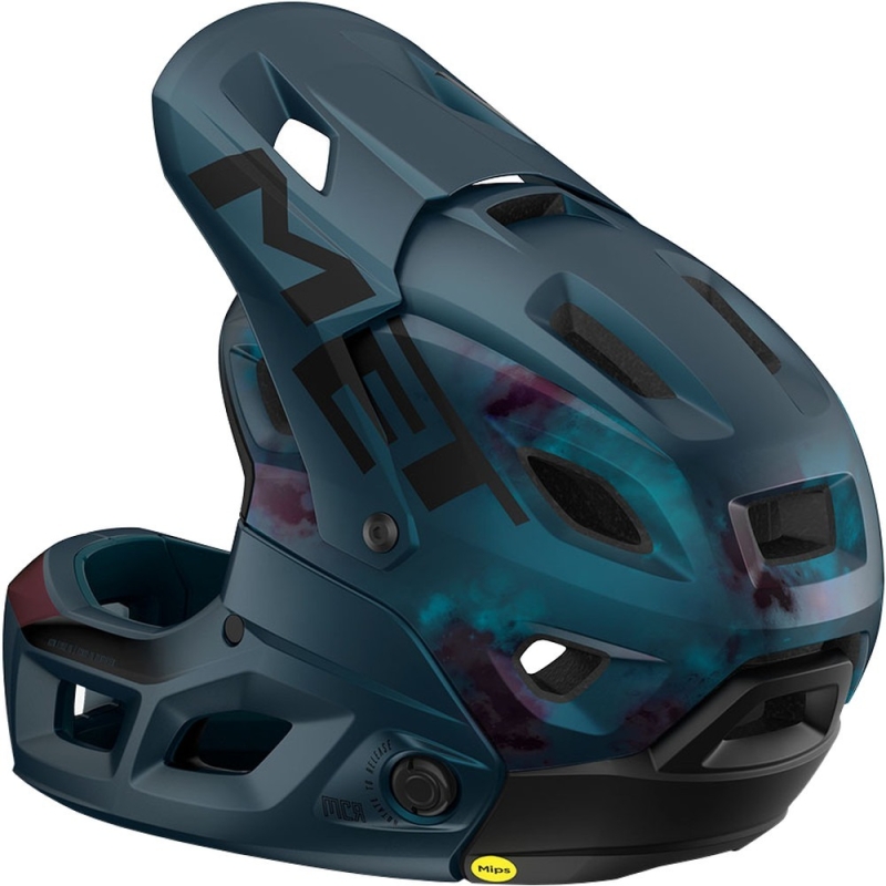 Kask rowerowy Fullface MET Parachute MCR MIPS niebieski