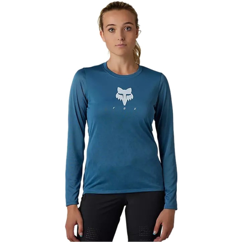Koszulka rowerowa damska z długim rękawem Fox Womens Ranger TruDri niebieska