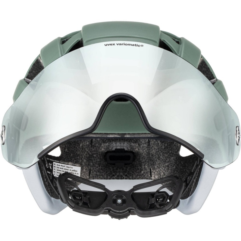 Kask rowerowy Uvex Finale Visor V zielono-biały