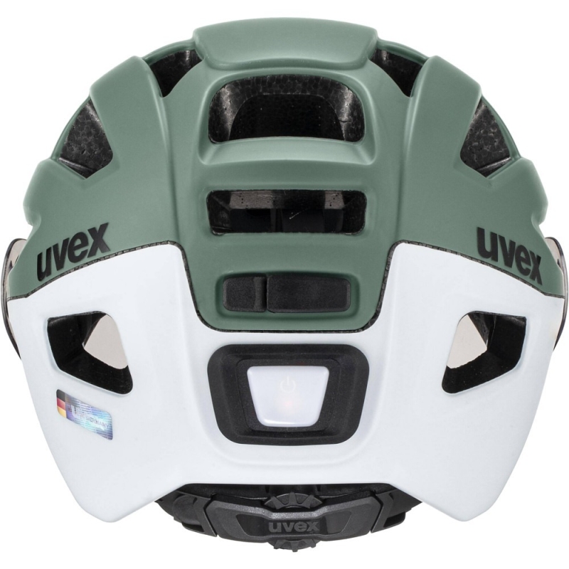 Kask rowerowy Uvex Finale visor V zielono-biały