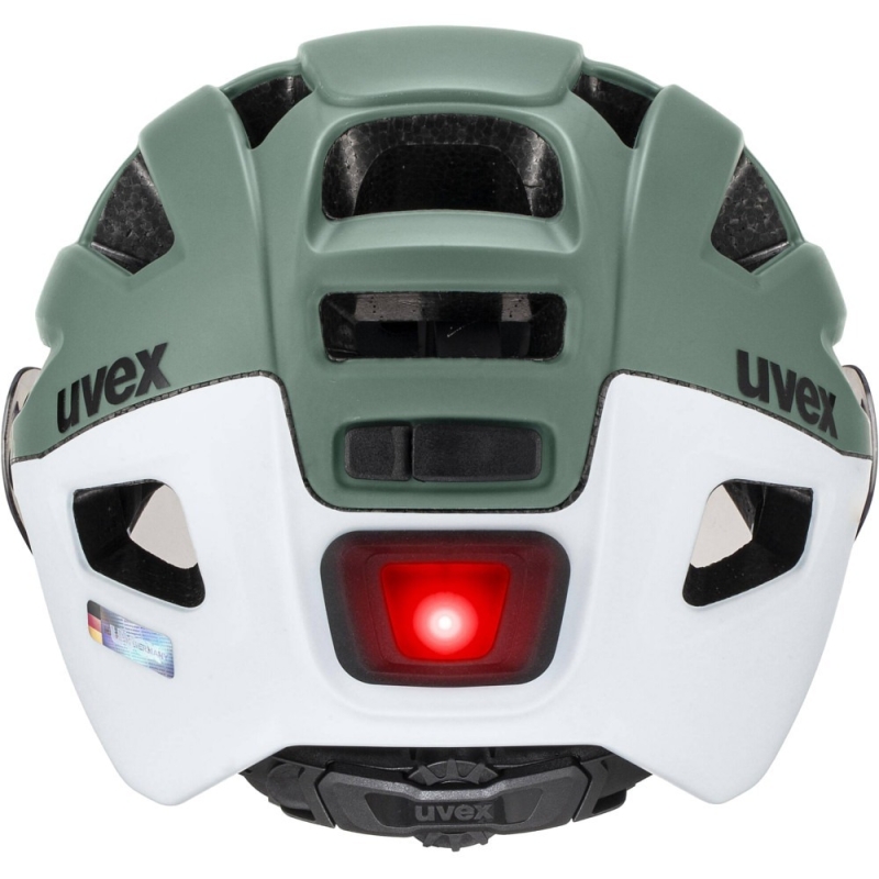 Kask rowerowy Uvex Finale Visor V zielono-biały