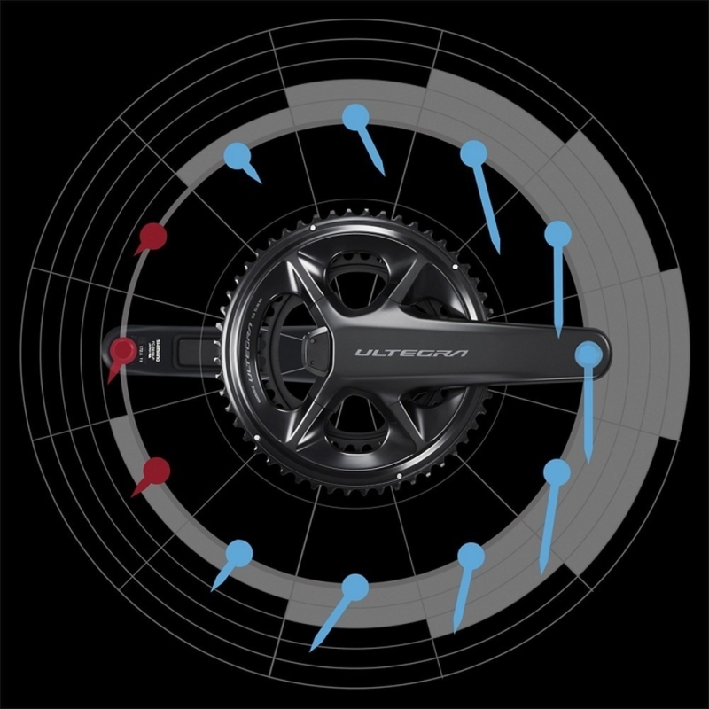 Mechanizm korbowy z pomiarem mocy Shimano Ultegra FC-R8100-P (bez tarczy)