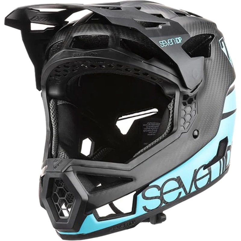 Kask rowerowy Fullface 7iDP Project 23 Carbon czarno-niebieski