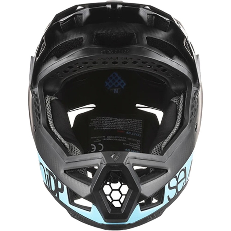 Kask rowerowy Fullface 7iDP Project 23 Carbon czarno-niebieski