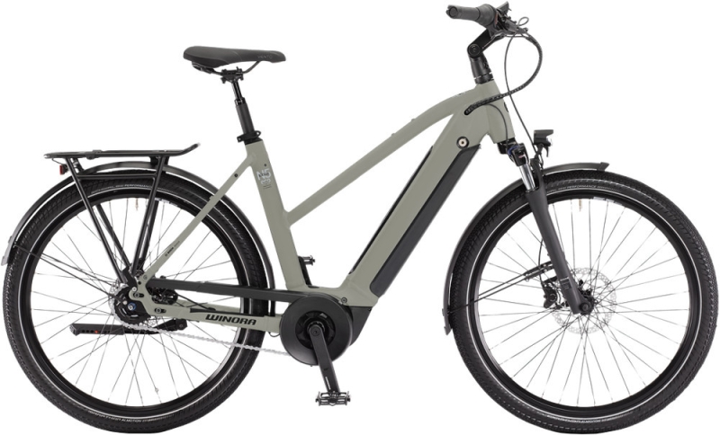 Rower elektryczny damski Winora Sinus N5 eco sage grey