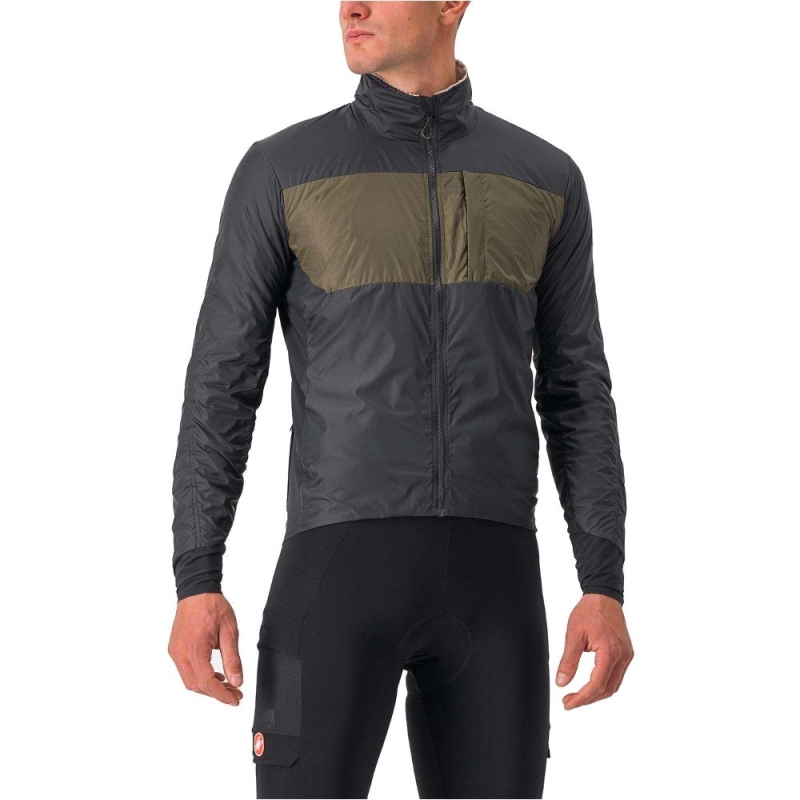 Kurtka rowerowa Castelli Unlimited Puffy czarno-brązowa