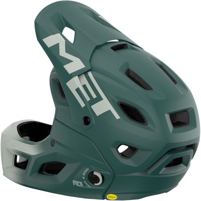 Kask rowerowy Fullface MET Parachute MCR MIPS turkusowy