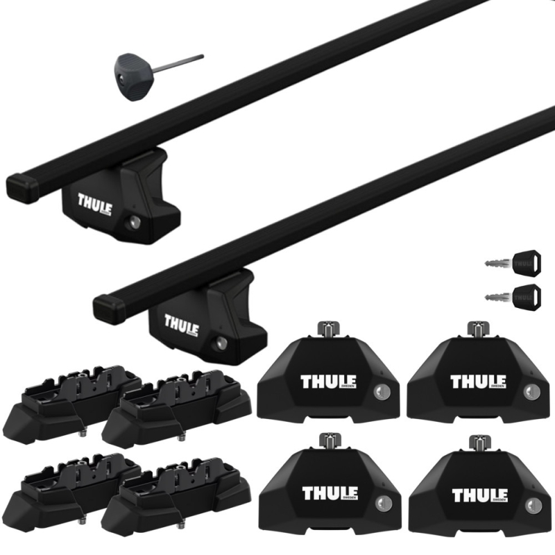 Bagażnik dachowy Thule SquareBar Evo Subaru WRX Sportswagon 5-dr Estate 20- fabryczne punkty czarny