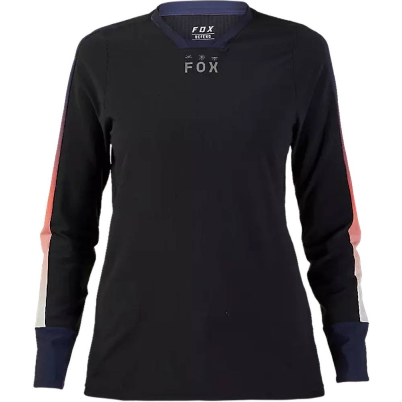 Koszulka rowerowa damska z długim rękawem Fox Lady Defend Thermal Lunar czarna