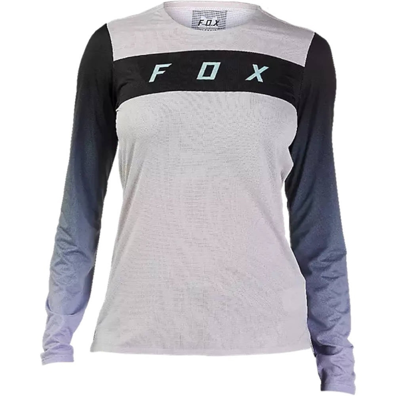 Koszulka rowerowa damska z długim rękawem Fox Lady Flexair Race szara