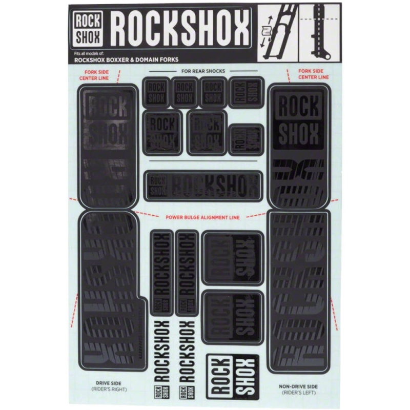 Naklejki na amortyzator Rock Shox BoXXer / Domain Dual Crown czarne