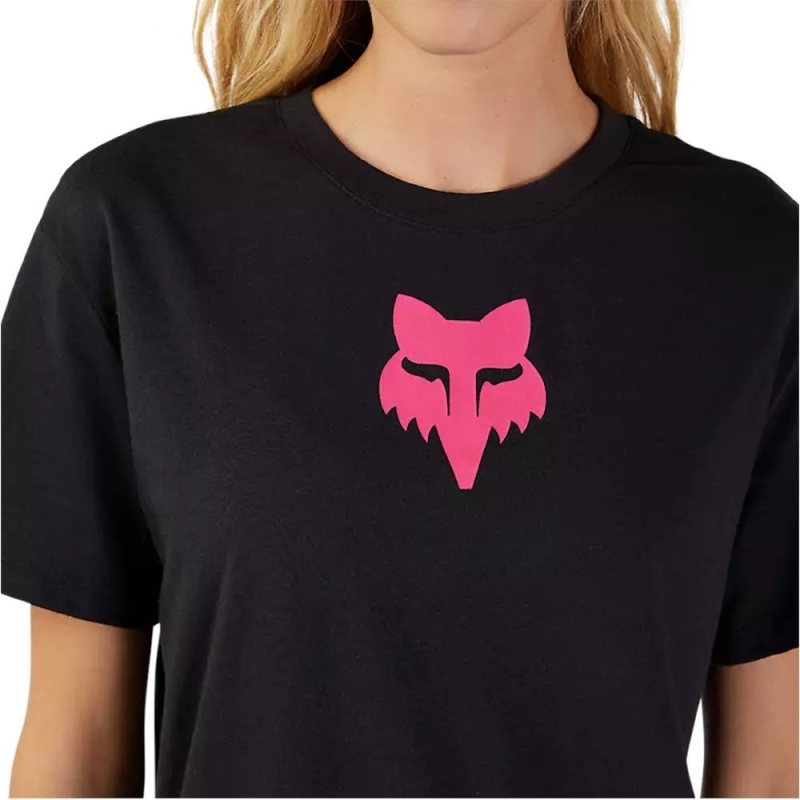 Koszulka damska Fox Lady Head czarno-różowa