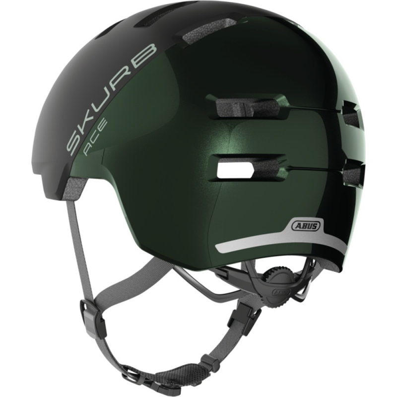 Kask rowerowy orzech Abus Skurb ACE czarno-zielony