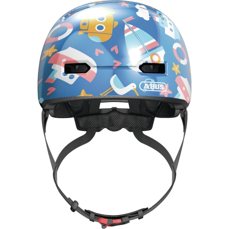 Kask rowerowy orzech Abus Skurb Kid blue sailor