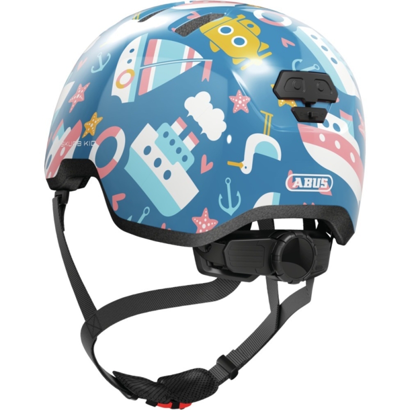 Kask rowerowy orzech Abus Skurb Kid blue sailor