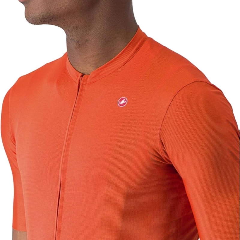 Koszulka rowerowa Castelli Unlimited Entrata 2 pomarańczowa