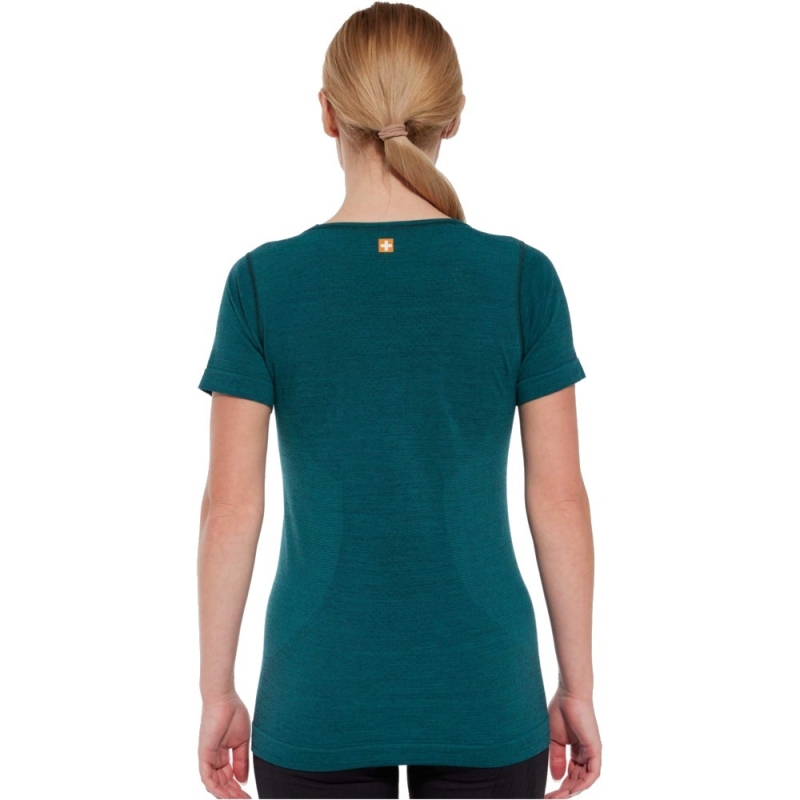 Koszulka termoaktywna damska Brubeck Outdoor Wool Pro zielona