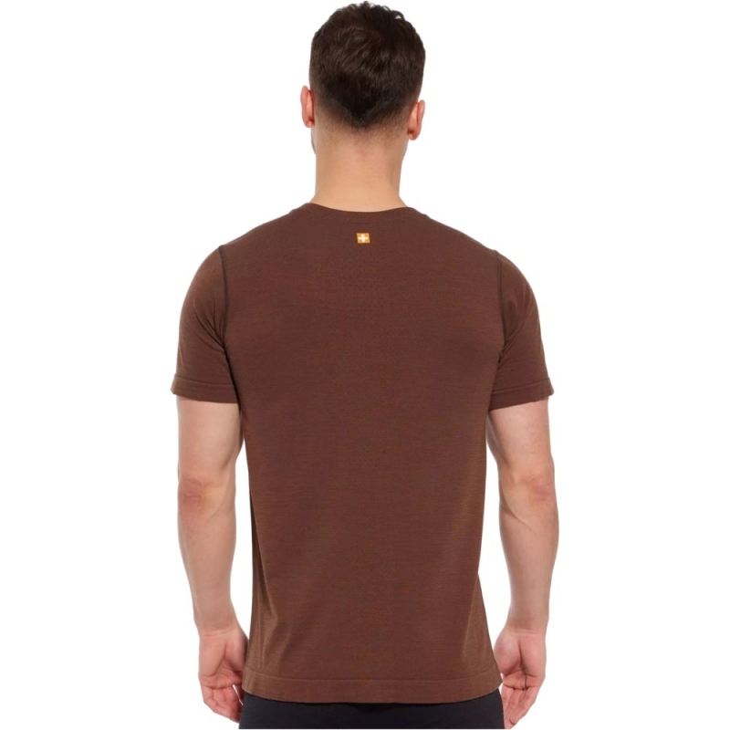 Koszulka termoaktywna Brubeck Outdoor Wool Pro brązowa