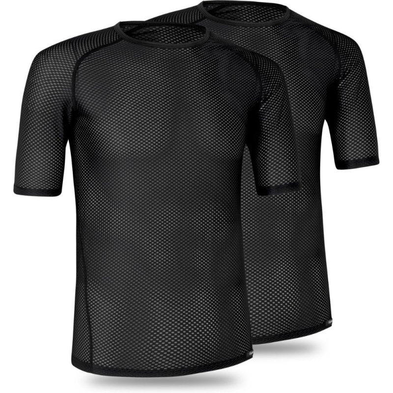 2-Pack podkoszulek z krótkim rękawem GripGrab Ultralight Mesh czarny