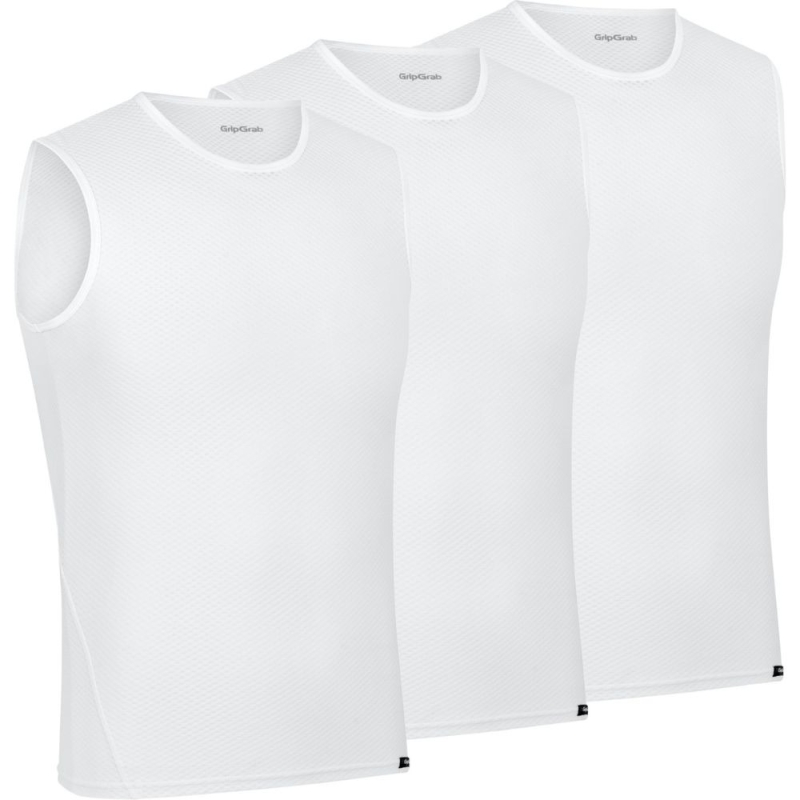 3-Pack podkoszulek bez rękawów GripGrab Ultralight Mesh biały