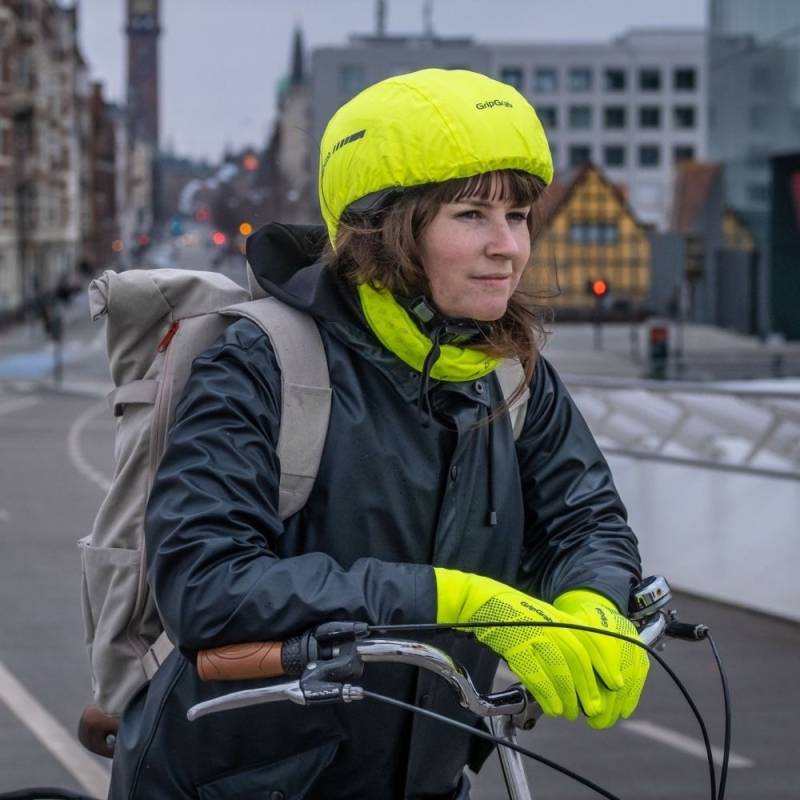 Osłona przeciwdeszczowa na kask GripGrab Waterproof Helmet Cover żółta