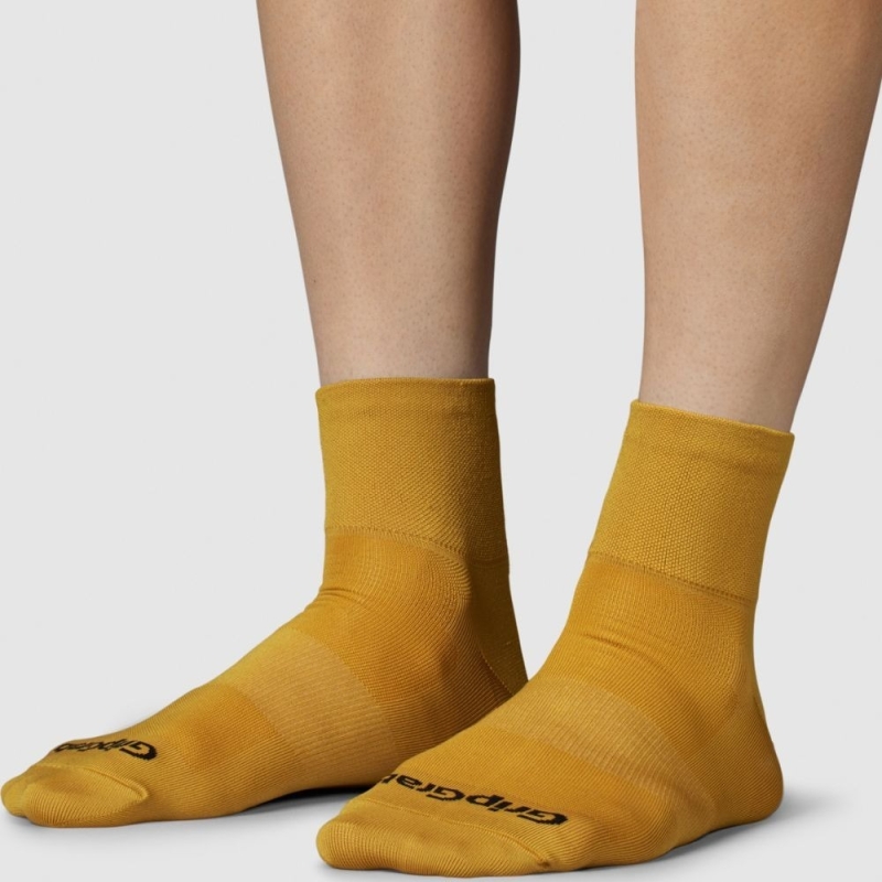 Skarpetki GripGrab Lightweight SL Short Cut Summer musztardowe
