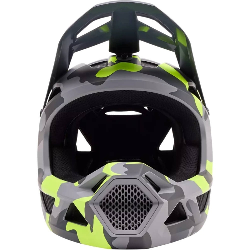 Kask rowerowy Fullface Fox Rampage Camo MIPS szaro-limonkowy