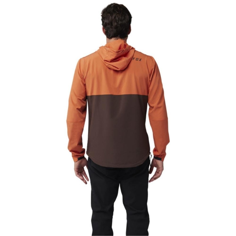 Bluza rowerowa Fox Ranger Wind Pullover pomarańczowa