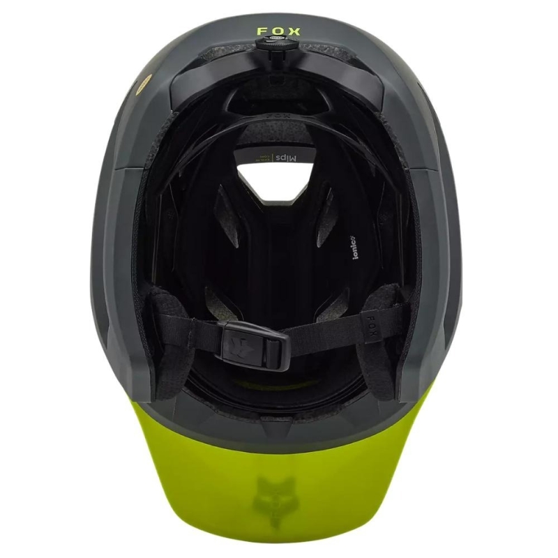 Kask rowerowy Fox Dropframe Pro RUNN MIPS szaro-żółty