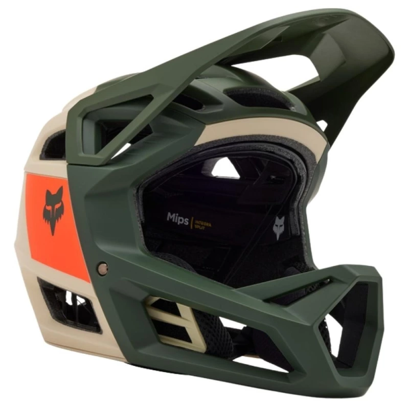 Kask rowerowy Fullface Fox Proframe RS Nuf MIPS beżowo-zielony