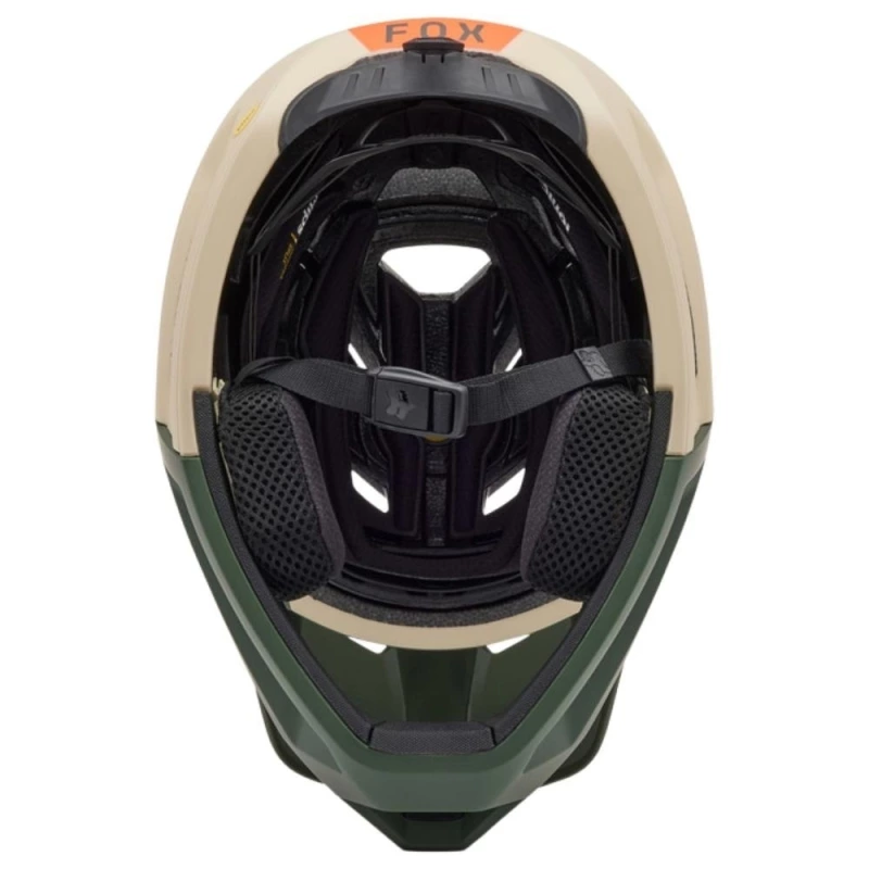 Kask rowerowy Fullface Fox Proframe RS Nuf MIPS beżowo-zielony