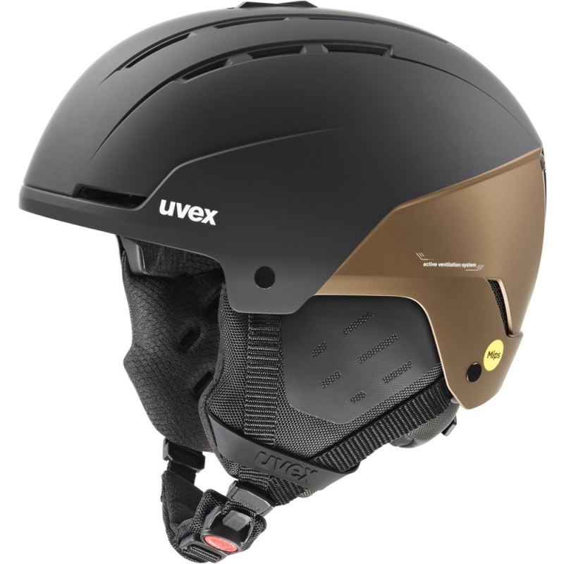 Kask narciarski Uvex Stance MIPS czarno-złoty
