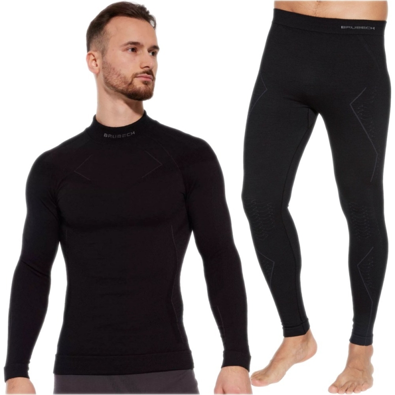 Komplet bielizny termoaktywnej Brubeck Extreme Merino czarny