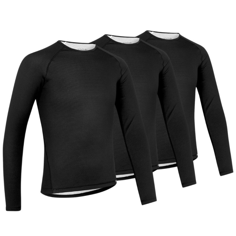 3-pack koszulek termoaktywnych z długim rękawem GripGrab RIDE Thermal czarny