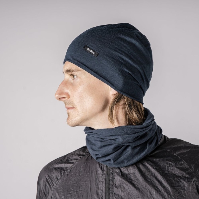 Czapka pod kask GripGrab Merino Blend Lightweight granatowa