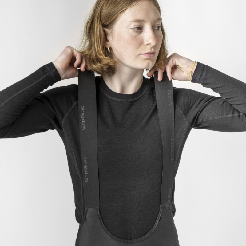 Koszulka termoaktywna z długim rękawem damska GripGrab Merino Blend Thermal czarna