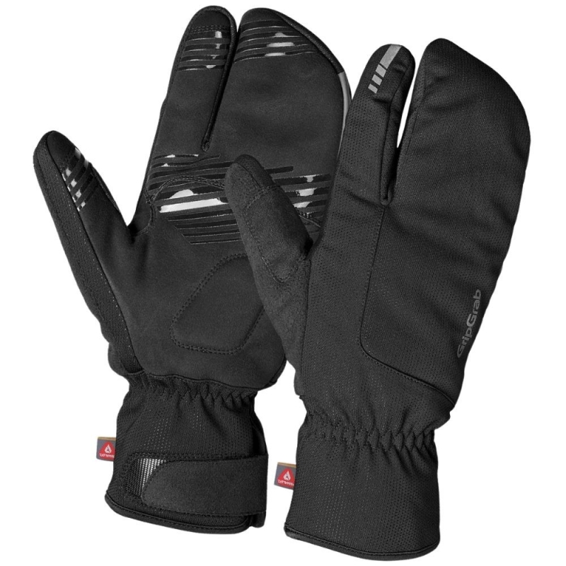 Rękawiczki długie GripGrab Nordic 2 Windproof Deep Winter Lobster czarne