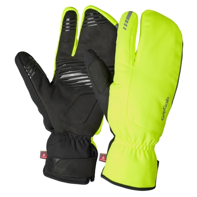 Rękawiczki długie GripGrab Nordic 2 Windproof Deep Winter Lobster żółte