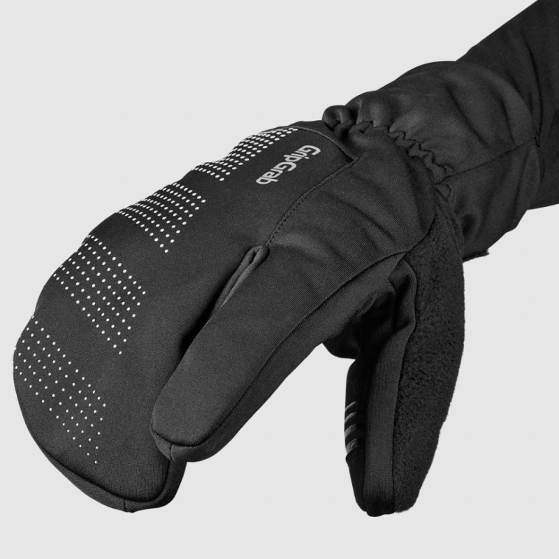 Rękawiczki długie GripGrab RIDE Windproof Deep Winter Lobster czarne